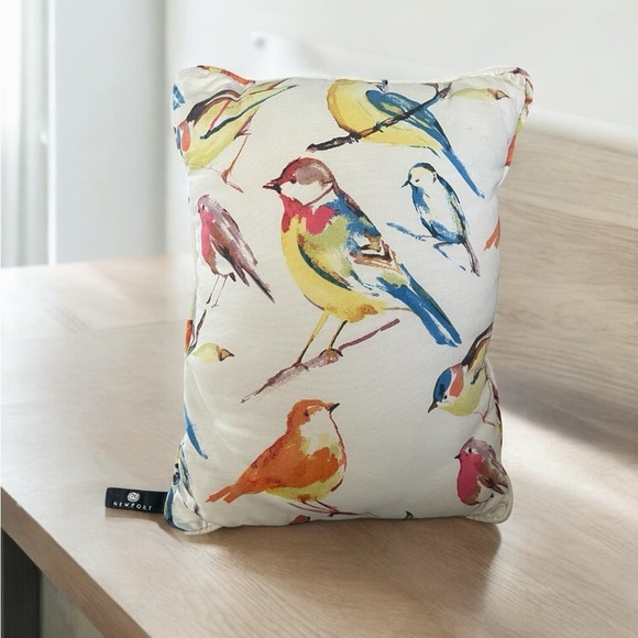 Bird Accent Pillow By Newport Colorful 16x12” Made In USA - Picture 1 of 4